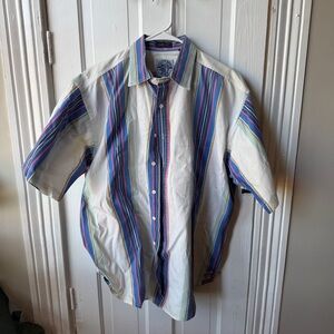 Gant Salty Dog Multicolor Striped Vintage Men’s Casual Button Shirt Size Large